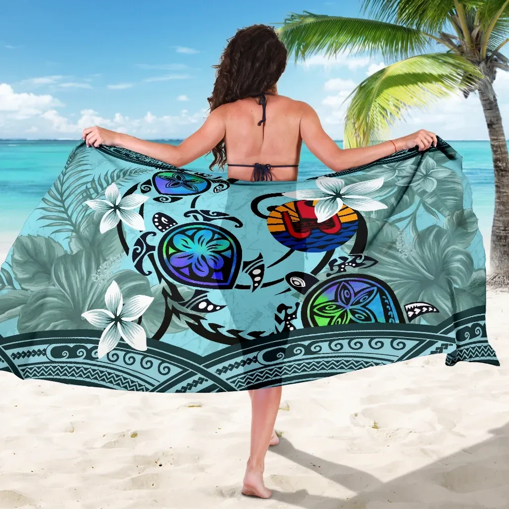 Sublimation Ethnic Bird Of Paradise Pattern Print Beach Sarongs Wrap Custom Logo Pareo Hawaii Beach Sarong OEM Manufacturer
