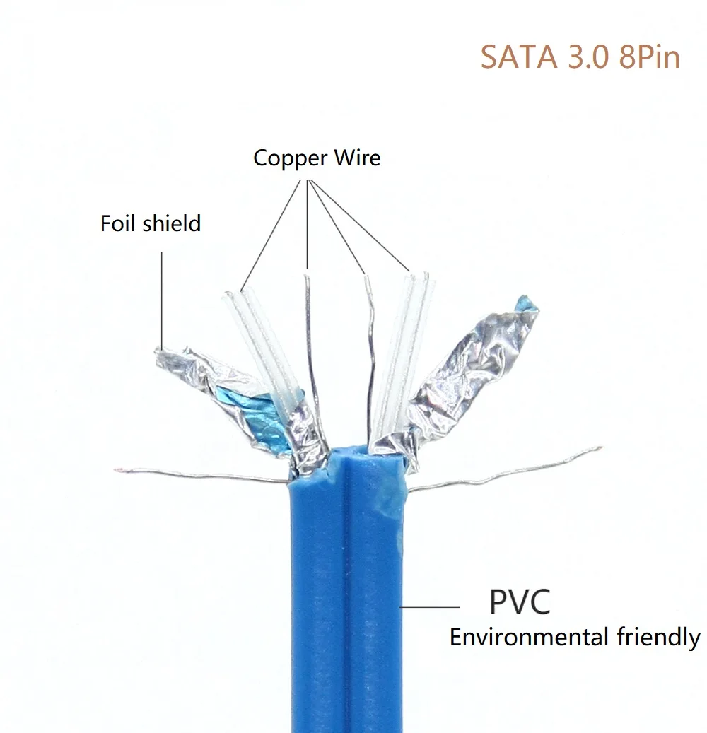 90 Degree 45CM 1M SATA II III Cable, Cable Creation 8-inch Red SATA II III 6.0 Gbps 7pin Female to Female Data Cable