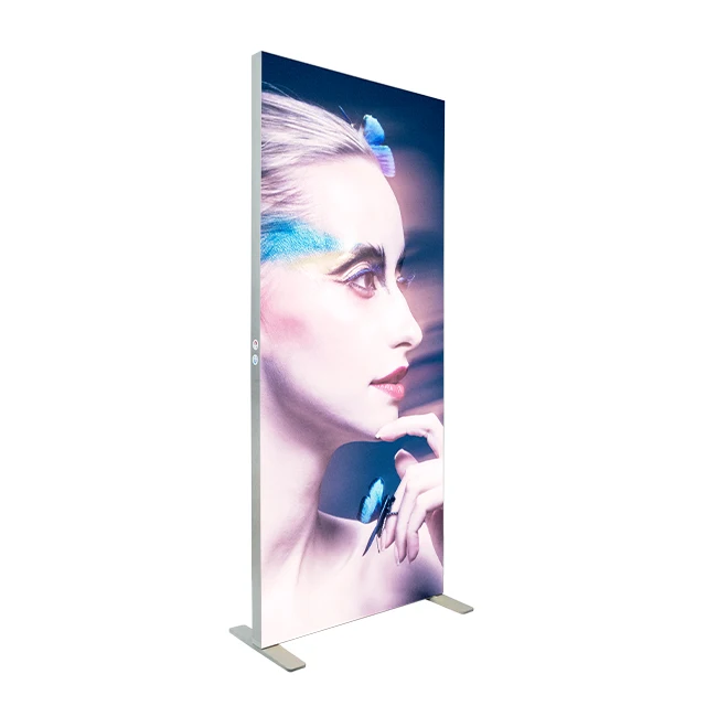 Expo Seg Light Box Double Side Aluminum Frame Graphic Advertising Light Box With Footbase