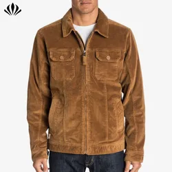 Mens Brown Color Stretch Corduroy Jacket Wholesale From China Supplier At Competitive Price
