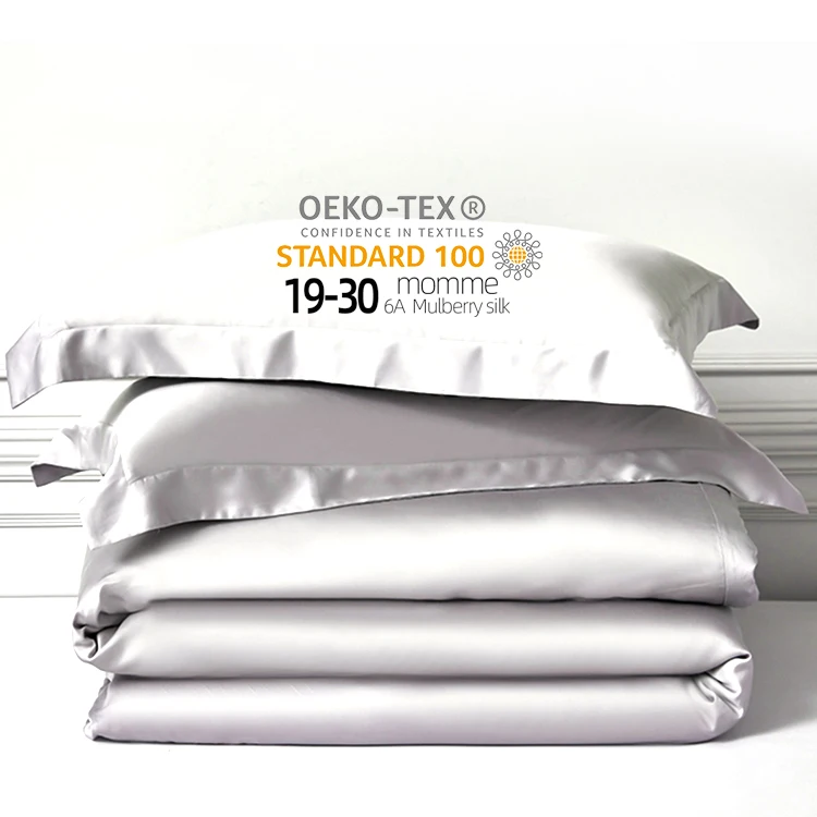 Custom Wholesale Desig 100% silk bed sheets satin silk Quilt cover mulberry silk bedding set luxury
