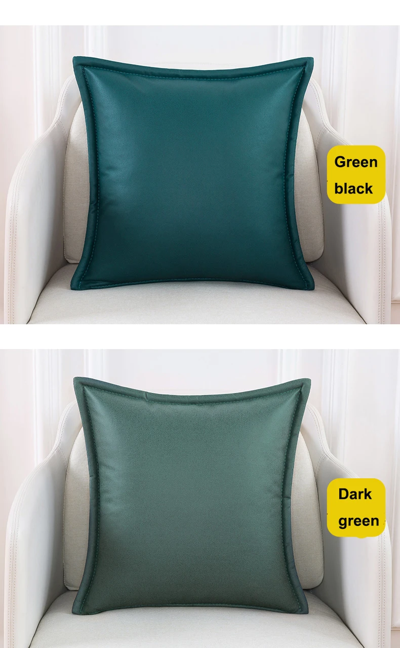 Technology cloth pillow  light luxury living room sofa high-end leather cushion pillowcase modern cushion lumbar pillow