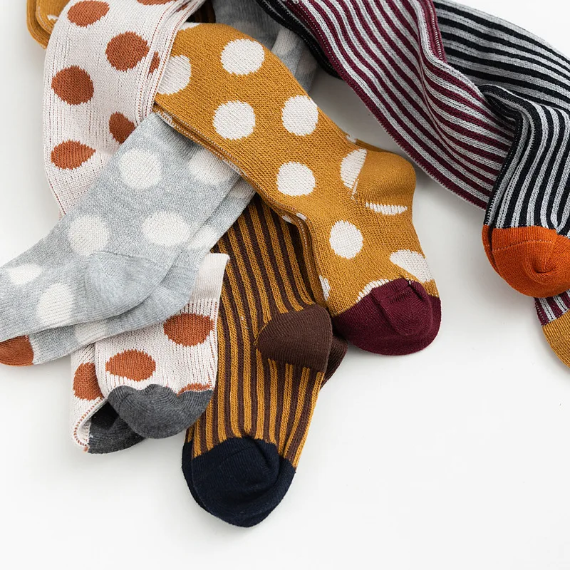 High quality baby girls stockings tights polka dot stripped winter warm baby pantyhose