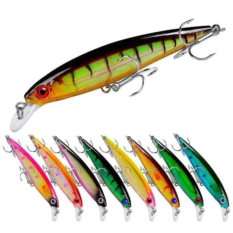 High Quality 13.4g 11cm Minnow Fishing Lures with Artificial Eyes for Catfish Zander in Rivers Lakes Streams Made ABS Material