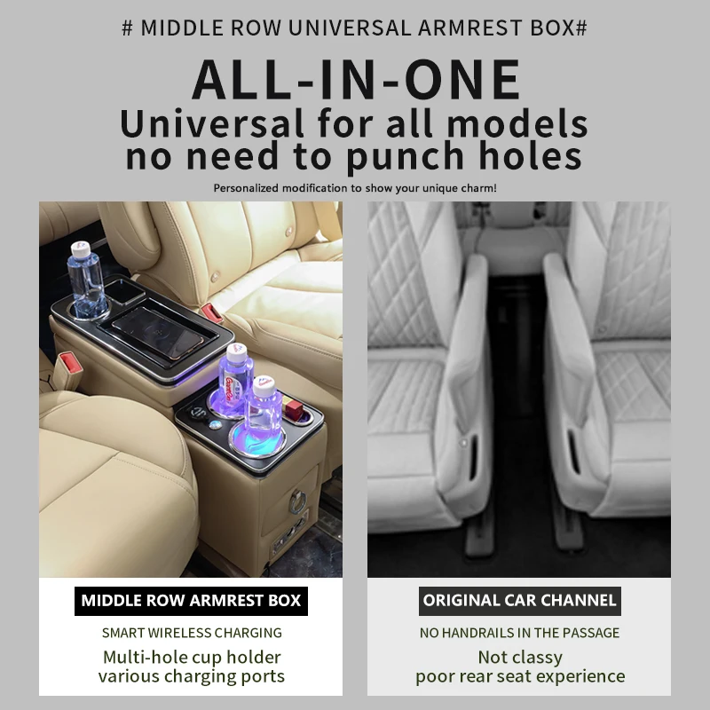 Spot Goods Business Car Central Control Armrest Box Gl8 Gl6 Granvia Enclave D9 Alphard Mpv Middle Row Universal Armrest Box