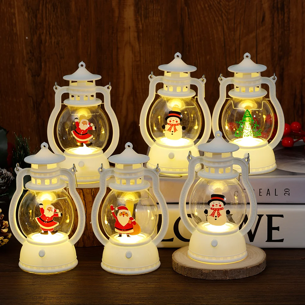 Christmas LED small lantern Christmas tree snowman Santa Claus screen printed imageChristmas tree decoration decorative light
