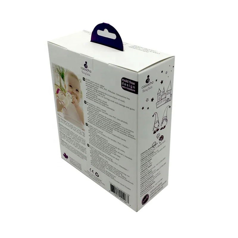 Custom hook hot model full color printed paper single cosmetic hair makeup teeth brush packaging window box with transparent lid