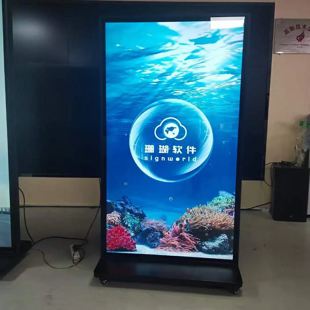 Factory Supplier 75inch 2/4K Totem Full Screen lcd Advertising Display  Video Digital screen TV Digital Signage Kiosk
