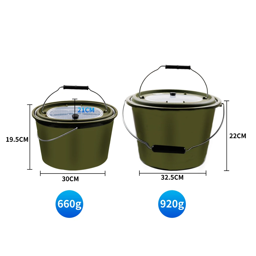 
LUSHAZER Shrimp Eggs Fish Carp Live Bait Plastic Bucket 