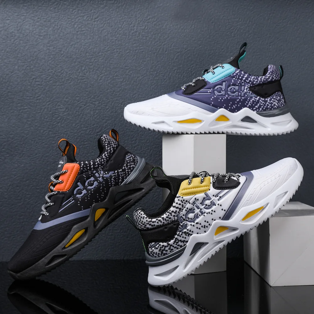 Wholesale sneakers breathable leisure trend walking style running big size sneakers men shoes