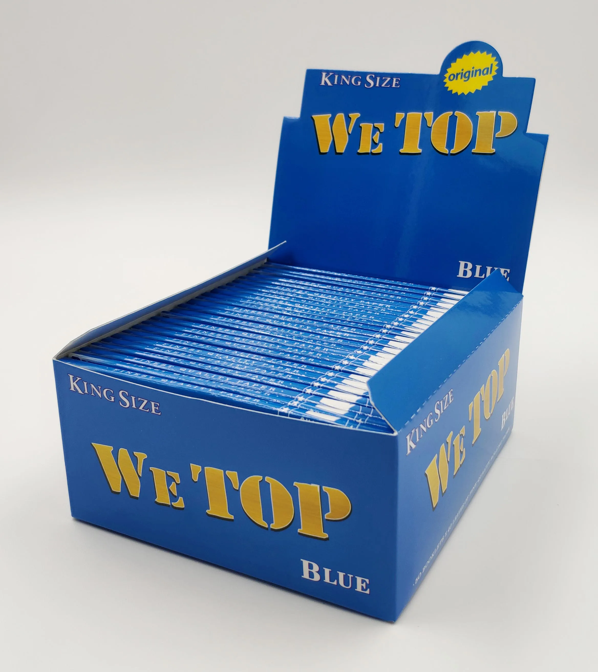 WE TOP rolling papers white rice paper king size slim 40 leaves per booklet, OEM available