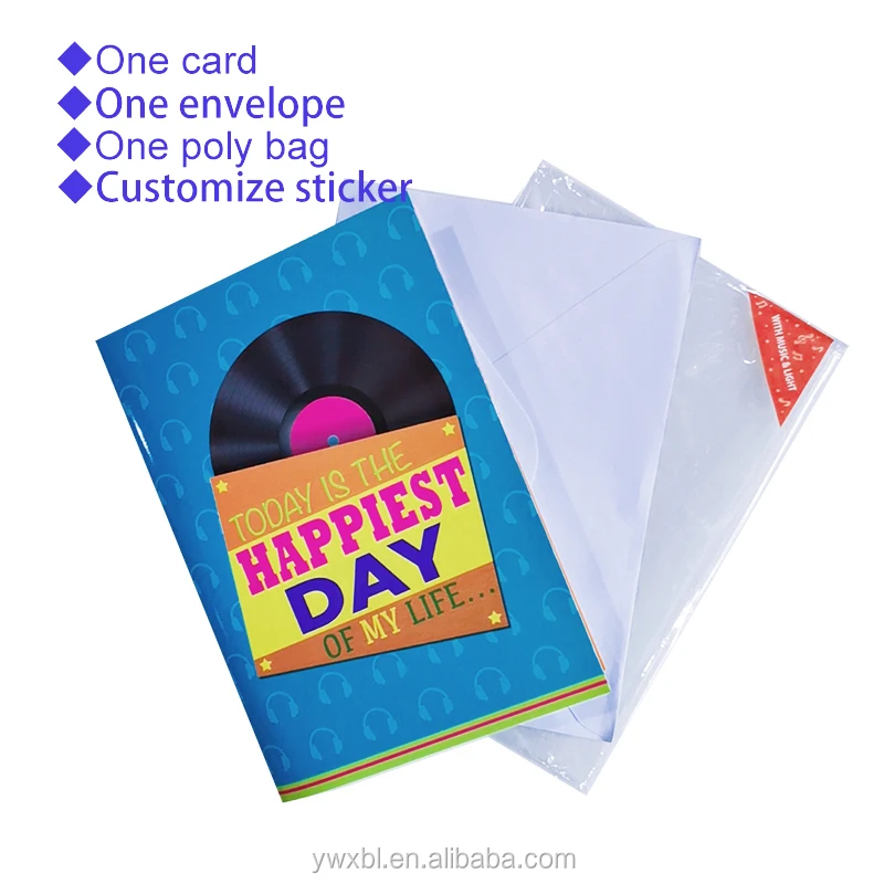 Wholesale Customize popular 30second musical audio birthday greeting cards with light for gift card