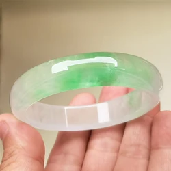 Certified Quartzite  Ice Floating Flower Bracelet A Grade Female Royal Concubine Three-Color Jade Bracelet Fulushou Bracelet