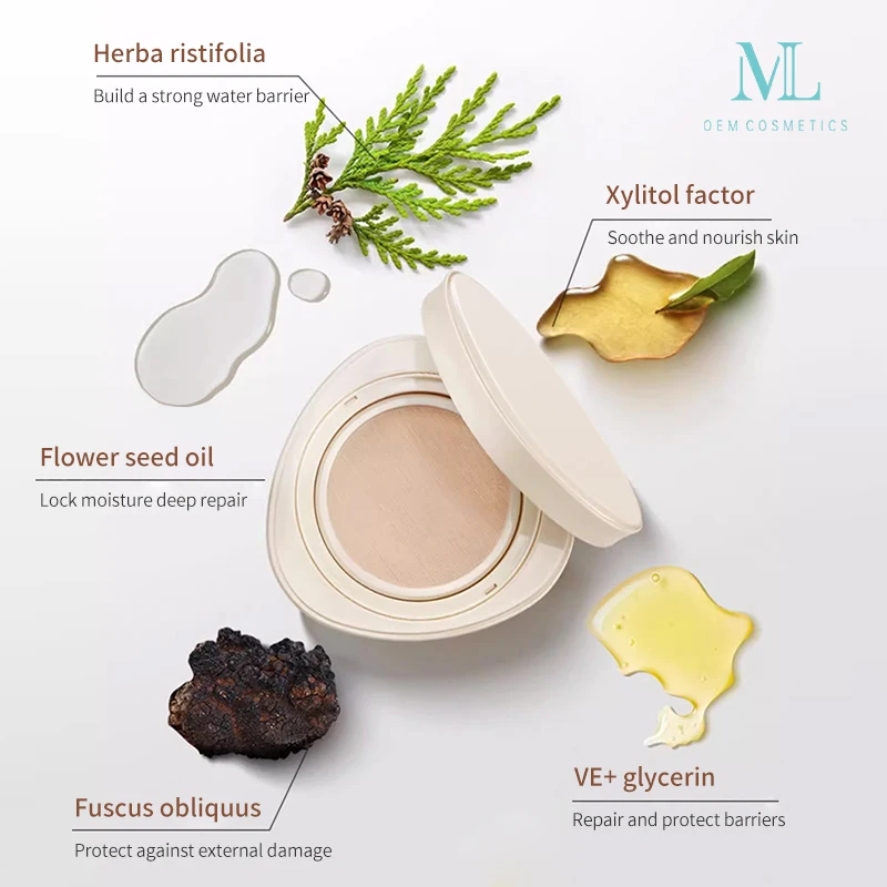 MLXL OEM COSMETICS Private Label Natural Whitening Concealer Air Cushion Cream Long Lasting Oil Control Makeup Foundation