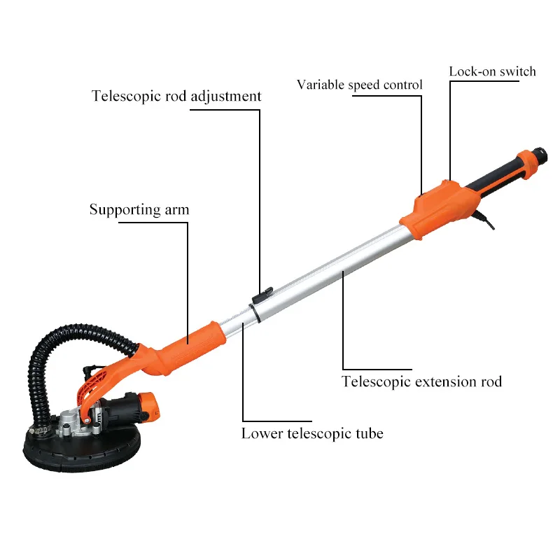 710W electric extended ceiling drywall sander machine wall grinder DWS-230B