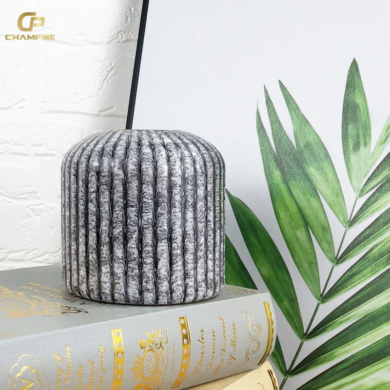 Nordic style unique design Marble grain Ceramic Vase Greenery Plant Pots Home Decor Flower Pots & Planters