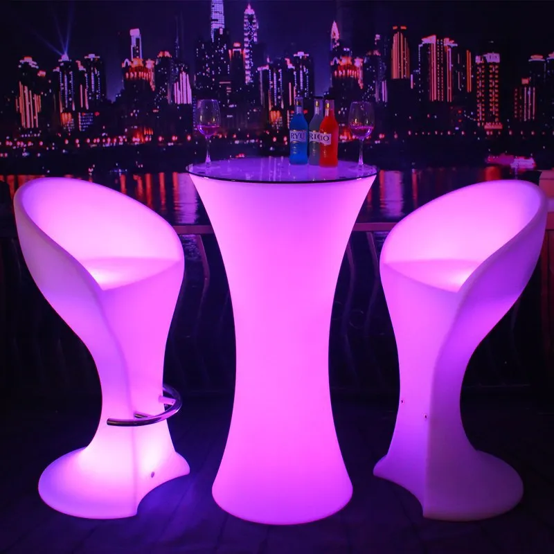 High class club RGV light cocktail led outdoor bar table