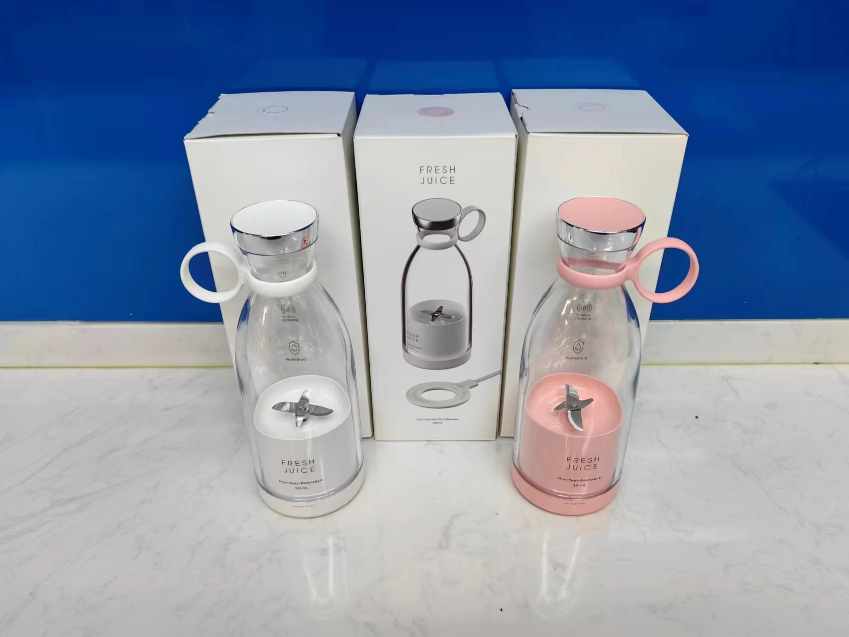 ZILONG Portable USB Mini Oran Juicer 350ml Electric Handheld Blender Stainless Steel Glass Housing RV Smoothies Many Colors