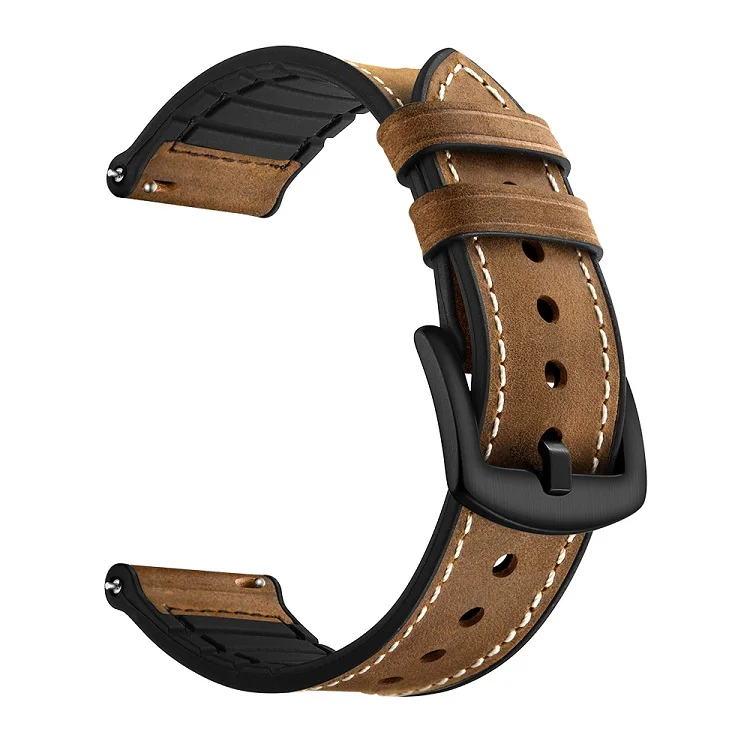 
Manufacturer genuine calf watches straps silicon compound quick release mens silicone bands leather rubber watch strap 