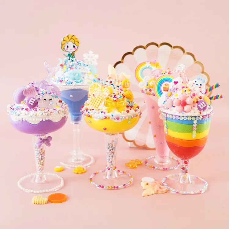 Creative Handmade Crystal Mud Food Toy Cup Children Beautiful DIY Ice Cream Cup Making Material Kit