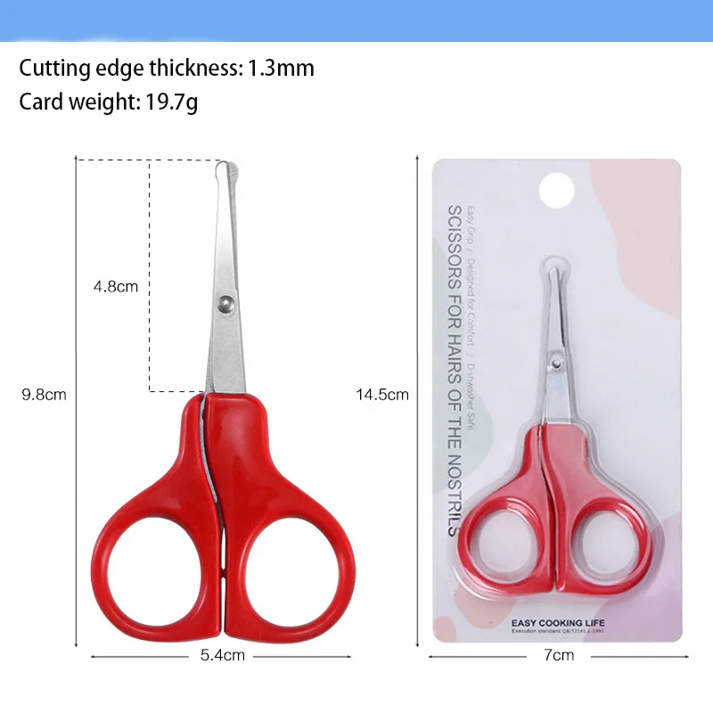 Blunt Tip Stainless Steel round Nose Hair & Nail Scissors for Babys Students Handmade Household Use