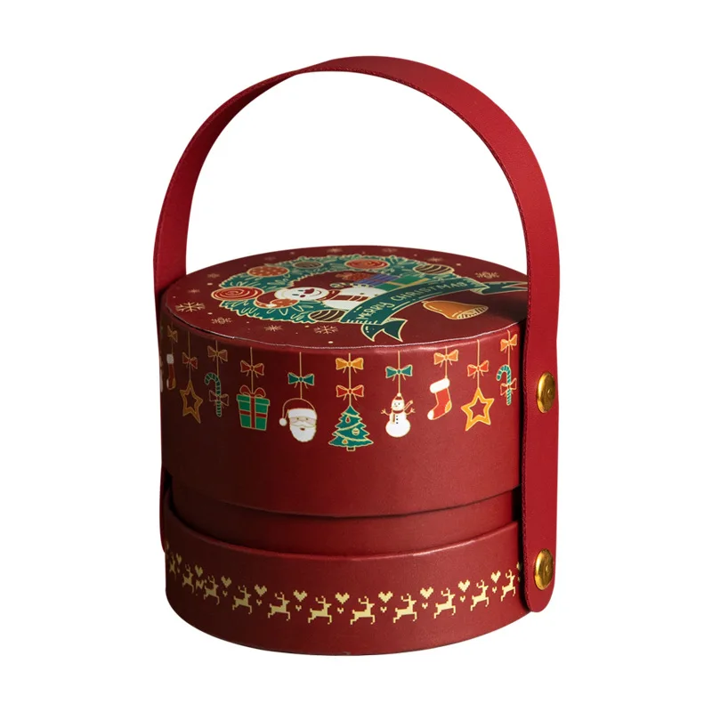 2022 New Apple Box Red Green Portable Christmas Fruit Packaging Storage Gift Box with Handle