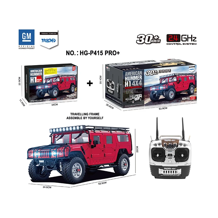 Hengguan TRASPED HG-P415 PRO OFFICIAL LICENSED PRODUCT 1/10 RC car 2.4G Full Scale 4X4 American Civilian Hummer H1 rc car 4x4