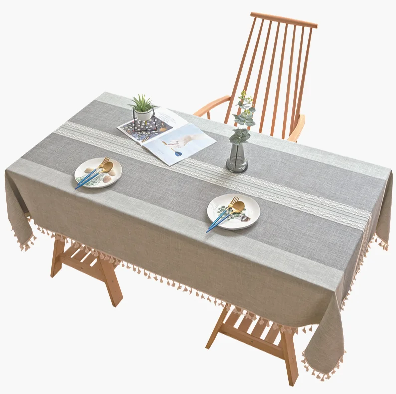 Nordic Style Tablecloth 60%Cotton 5%Linen 25%Polyester Blended Printing Household Dining Table Coffee Table Cloth for Christmas