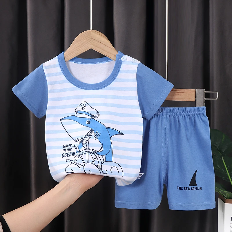 Factory wholesale price kids short sleeve suit boys t-shirt children clothes summer in stock