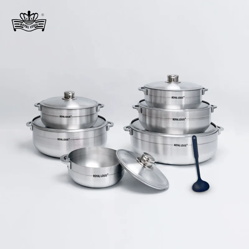Sanding aluminum 13pcs cooking pot set with lid casserole sauce pan stockpot cookware african aluminum pots and pans kitchenware