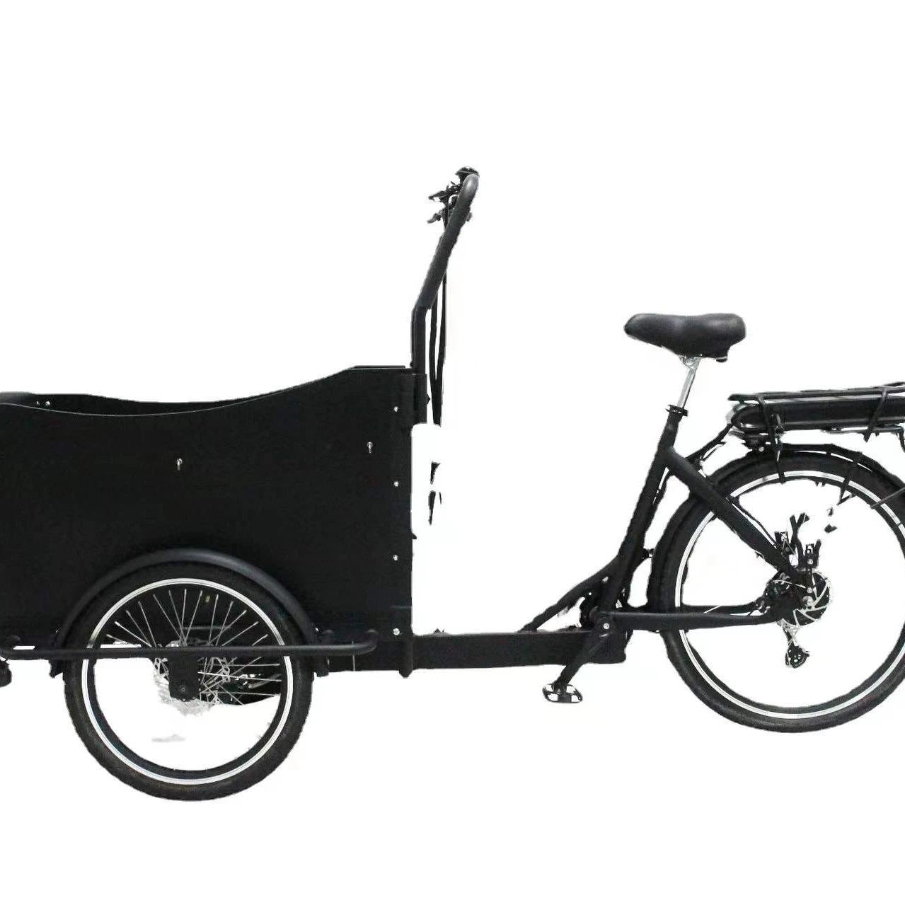 2022 good quality electric 2 wheel adult trike cargo electro tricycle with front two wheel for passenger child seat