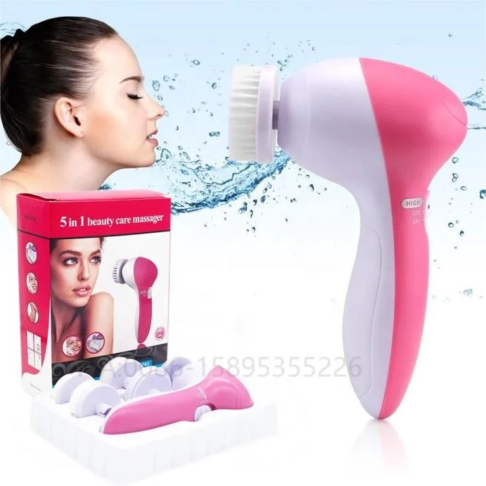 On Sale Skin Care Beauty Device Electric Scrubber Massager Deep Cleansing Wireless Sonic Vibrating Rotating Facial Clean Brush