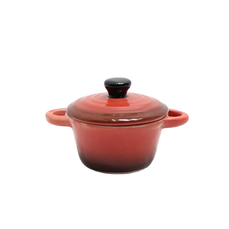 
Мини голландские духовки Cocotte с крышкой красные двойные ручки керамический материал 