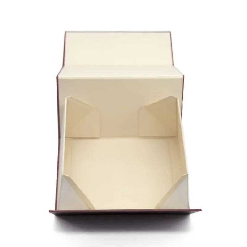 Custom Small Red Color Collapsible Paper Packaging Box Flap Top Folding Gift Box With Hop Stamping and Soft Touch Lamination