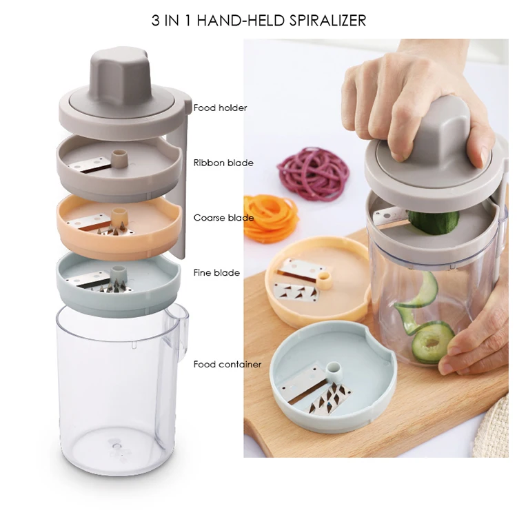 Многофункциональный спирализатор для растительного slicer 3 в 1heavy duty спиральная машина нарезки