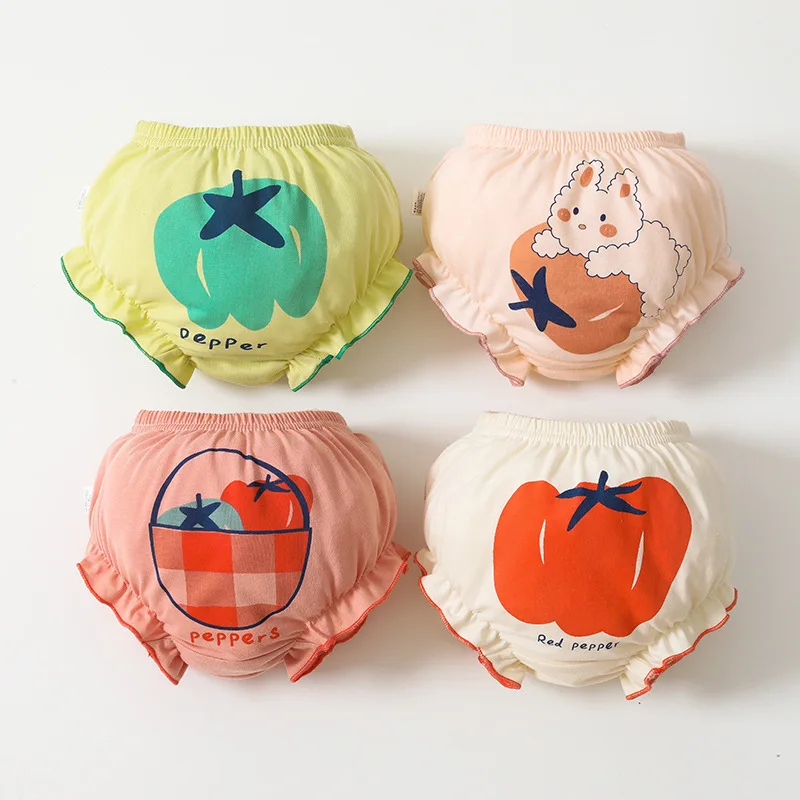 2022 spring and summer girls cute pattern underwear cotton baby underwear bread panties