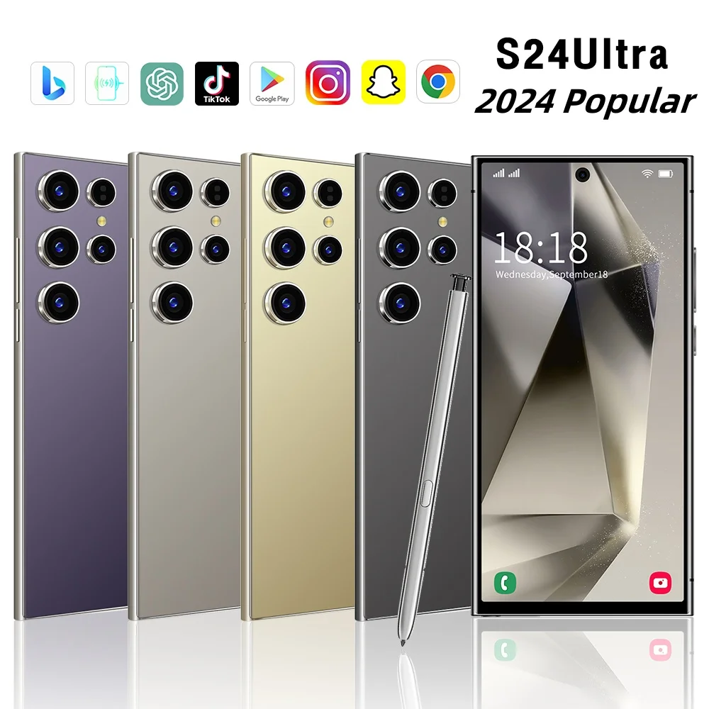 Хит продаж сотовый телефон S24 Ultra 5g оригинальный мобильный 7 3 дюймов 16 ГБ + 1 ТБ 6800 мАч двойной Sim Ai Android14 игровой
