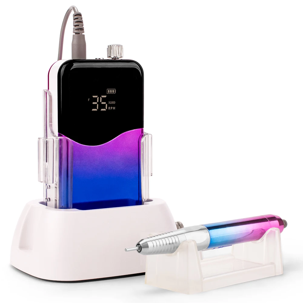 Exciting  News! 2021 Best Wireless 85W Brushless 35000 RPM Nail Drill Machine with Private Logo Customization Salon E-file