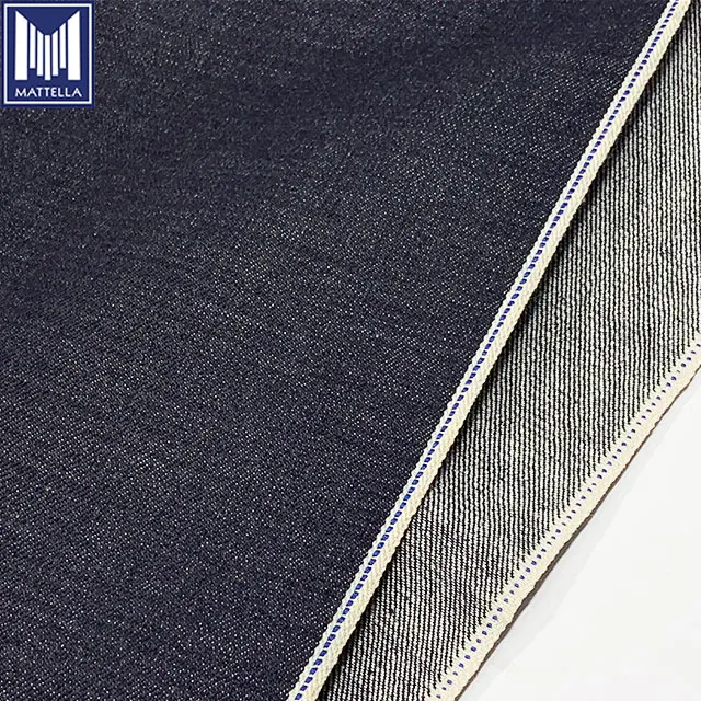 100% Cotton Material and 15-16oz Weight stretch denim fabric with colours selvedge