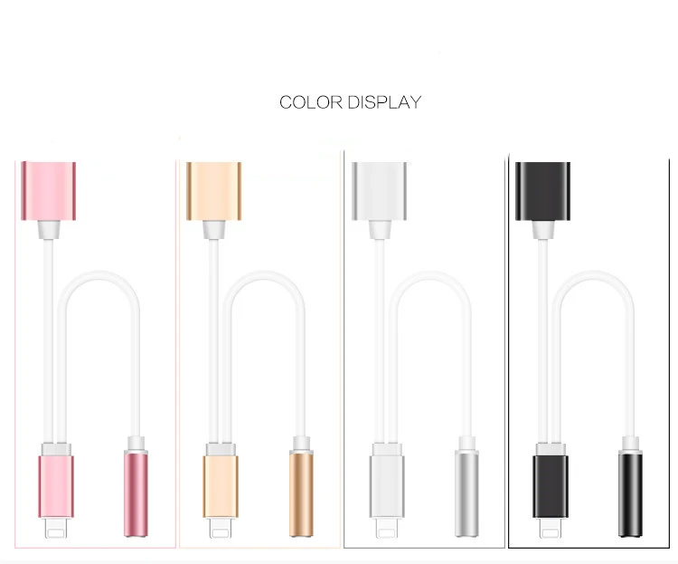 
3.5mm Headphone Jack Adapter Audio 2 in 1 usb cable For iPhone 7 7 plus support all new system 