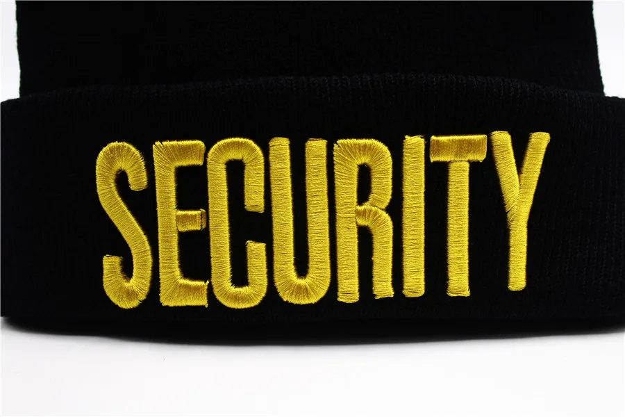 Custom Hot Sell Security Cap Military Style Mens Super Army Hat Security Winter Knitted Cap Wool Beanie With Embroidery Logo