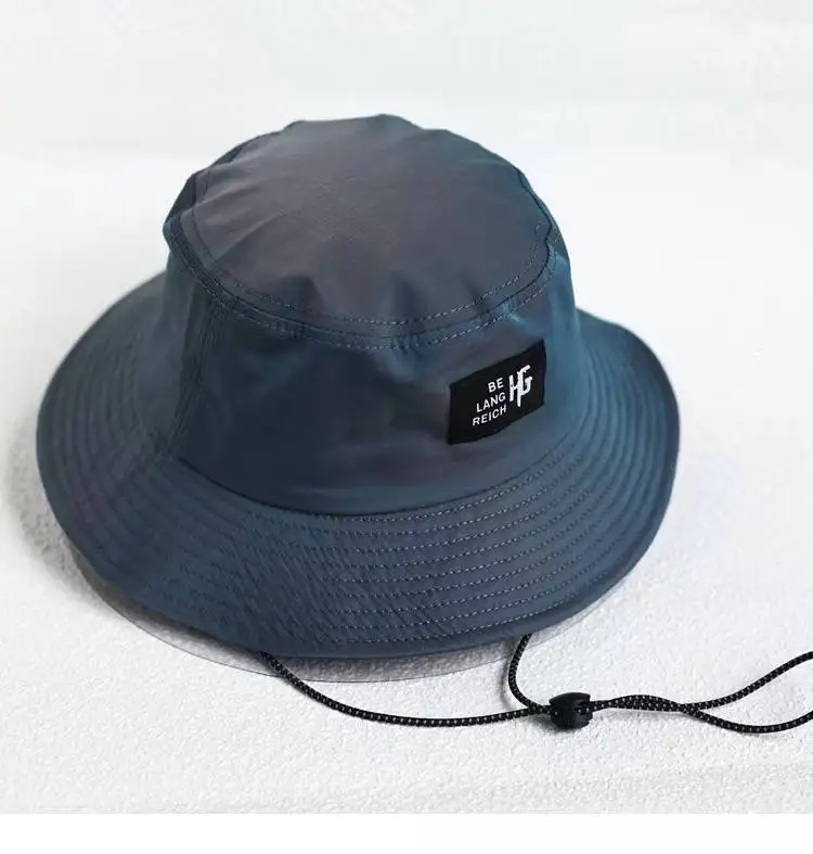 High quality polyester and nylon outdoor hiking sport  bucket hat with string waterproof and  quickly dry  bucket cap and hat