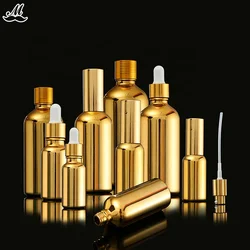 Luxury electroplating glass dropper essential oil bottle
