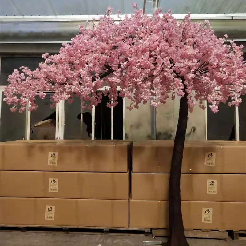 IFG factory selling wedding floor arrangement 10ft large drooping white cherry blossom arch tree