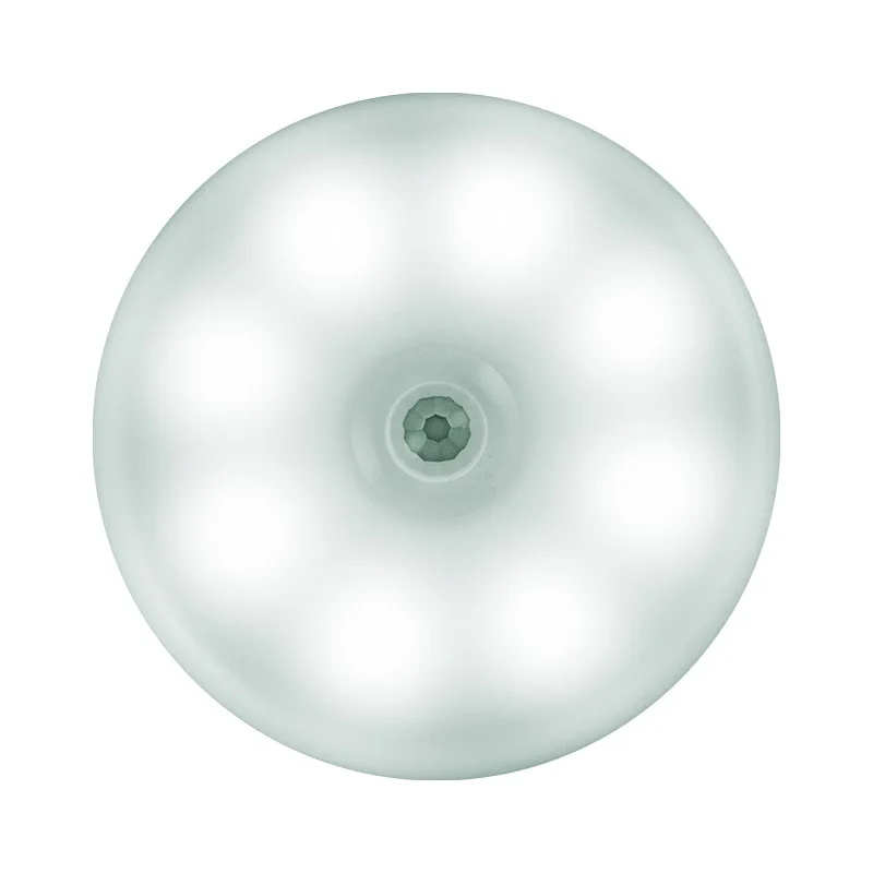 LED human intelligent induction charging switch two-color night light, bedroom USB round cabinet induction lamp