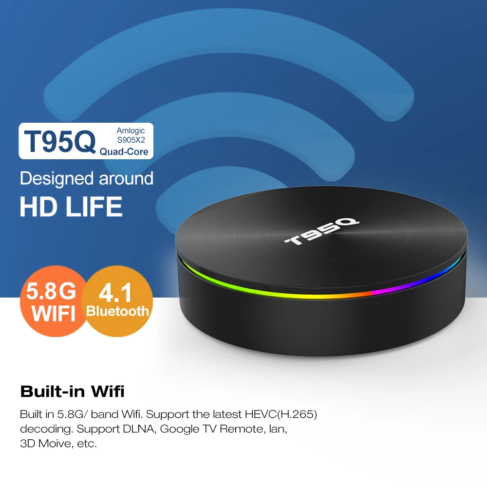 Android 9.0 New Arrival T95Q Iptv Box S905X2 Smart 4G 64G Wifi Tv Settop Box 4GB 64GB Quad Core