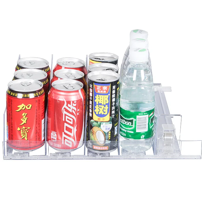 Expert Manufacturer Adjustable Plastic ABS Spring Loaded Bottle Retail Shelf Management Pusher Glide Tray System For Drinks