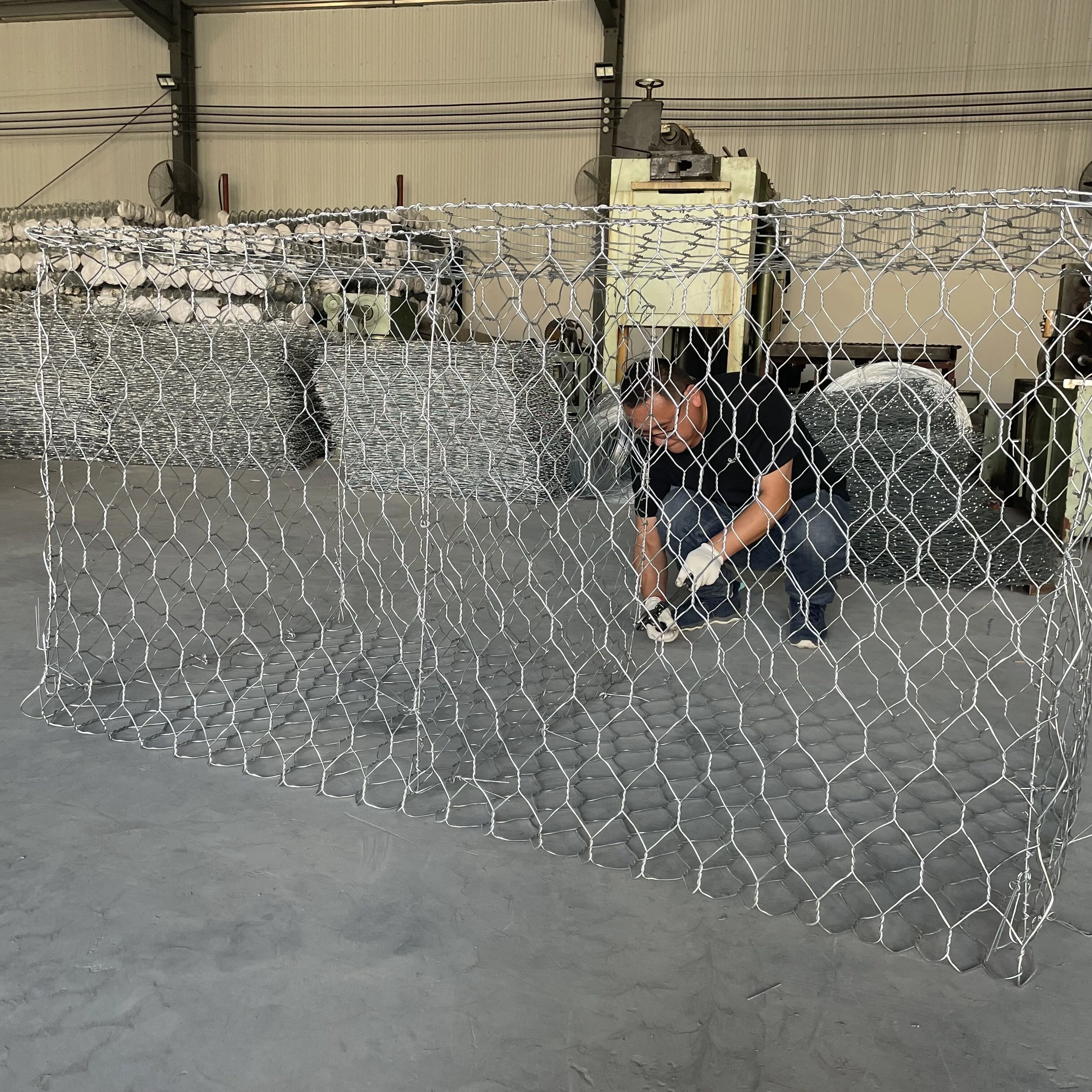 Gabion Baskets Galvanized Wire Zinc Coated Gabion Boxes Galvanized Hexagonal Woven Gabion Box