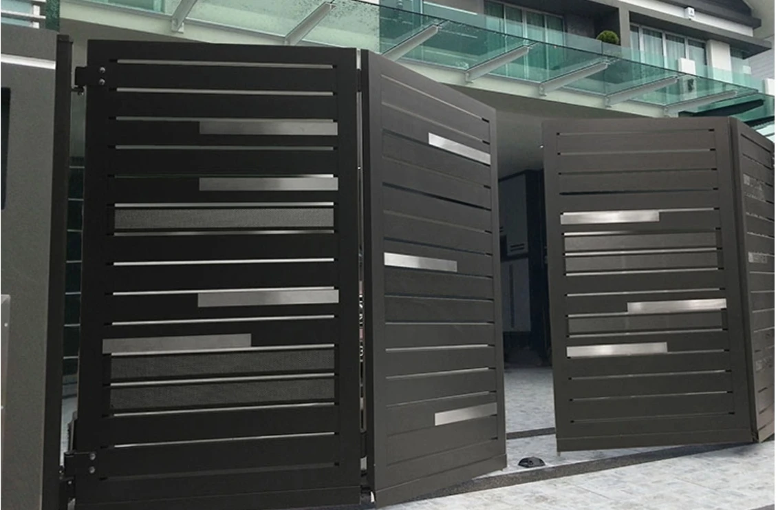factory price automatic manual aluminum  gate electric door floated folding doors