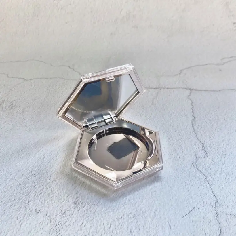 Rose Gold empty clear square compact powder container 40mm diameter pan blush case cosmetics small order accepted